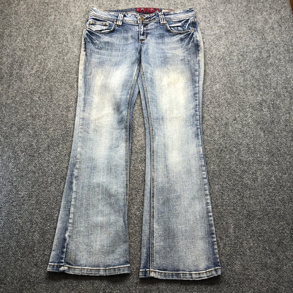 Bongo Flirty Bootcut Jeans Womens 11 Light Wash Blue Denim Low Rise Y2K
